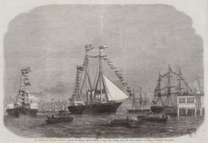 Il progresso della principessa Alexandra (principessa del Galles), arrivo della Victoria e Albert, con Sua Altezza Reale a bordo, a Gravesend